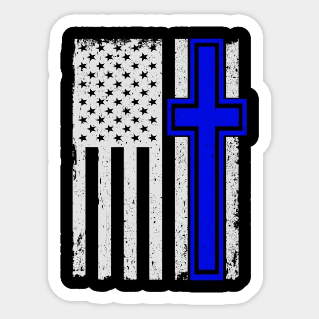 USA Flag Christian 4th of July Patriotic Sticker by kateeleone97023